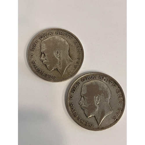 973 - 2 SILVER HALF CROWNS. Very fine condition. Consecutive years 1923 and 1924. Please see pictures.