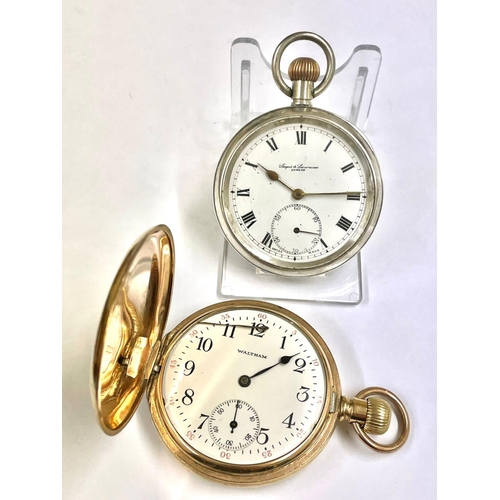 1324 - A Vintage silver pocket watch & Waltham full hunter pocket watch , as found.