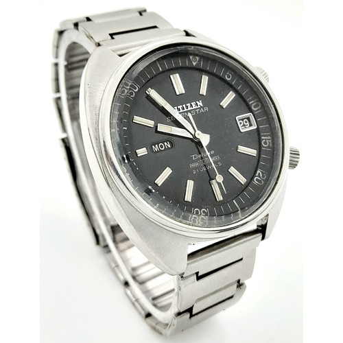 457 - A Rare Vintage Citizen Seven Star Deluxe Automatic Gents Watch. Stainless steel bracelet and case - ... 