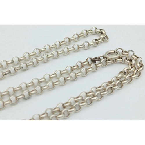 801 - A Unique Heavy, Bevel Edged, 1977 Hallmarked Silver Ingot Necklace (Jubilee Year)- 54cm Length Round... 