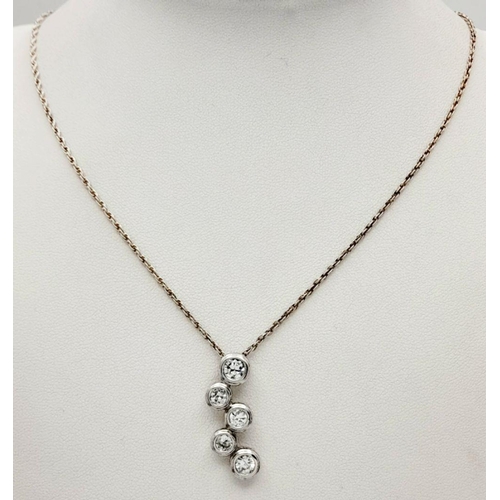 966 - A stunning Paul Kennedy SILVER 5 GEMSTONE PENDANT mounted on a SILVER ROPE CHAIN NECKLACE. Presented... 