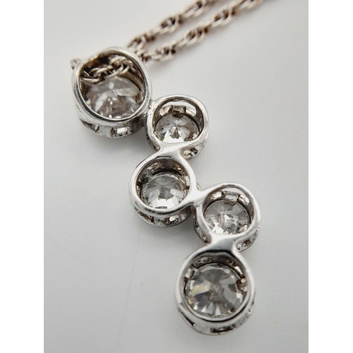 966 - A stunning Paul Kennedy SILVER 5 GEMSTONE PENDANT mounted on a SILVER ROPE CHAIN NECKLACE. Presented... 