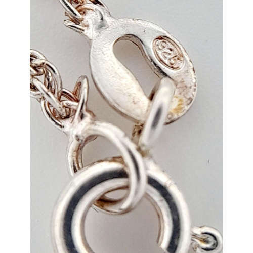 966 - A stunning Paul Kennedy SILVER 5 GEMSTONE PENDANT mounted on a SILVER ROPE CHAIN NECKLACE. Presented... 