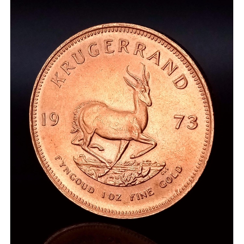 106 - A 1973 South African 1oz (troy) Fine Gold Krugerrand Coin.