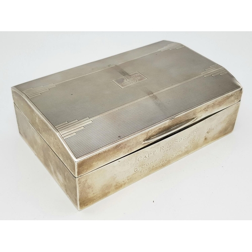 1262 - A Military Sterling Silver Cigarette Case with an Inscription - Capt. R.E. Speedy from G. Company R.... 