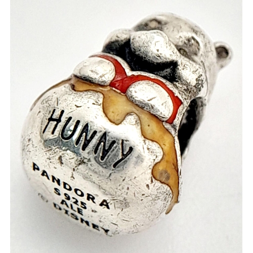 1297 - A PANDORA STERLING SILVER DISNEY WINNIE THE POOH CHARM. 3.1G. Ref: SC 9009