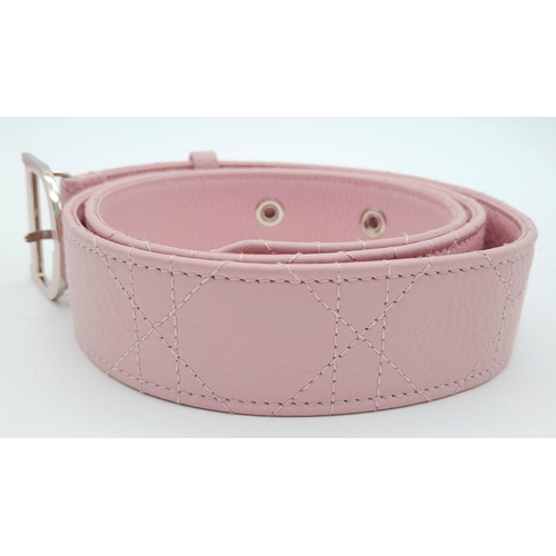 165 - A Christian Dior Pink Leather Belt. 100cm total length. In good condition. Please see photos or requ... 