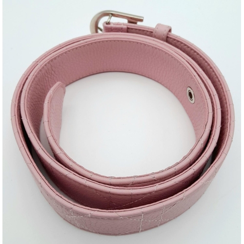 165 - A Christian Dior Pink Leather Belt. 100cm total length. In good condition. Please see photos or requ... 