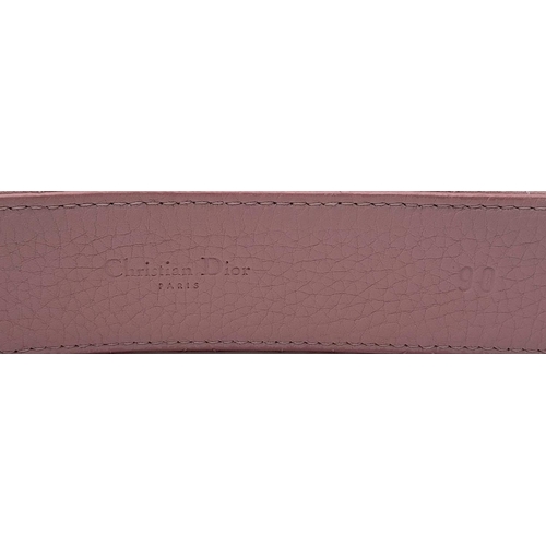 165 - A Christian Dior Pink Leather Belt. 100cm total length. In good condition. Please see photos or requ... 