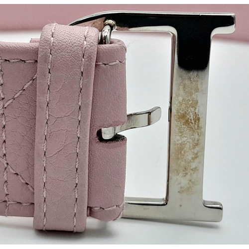 165 - A Christian Dior Pink Leather Belt. 100cm total length. In good condition. Please see photos or requ... 