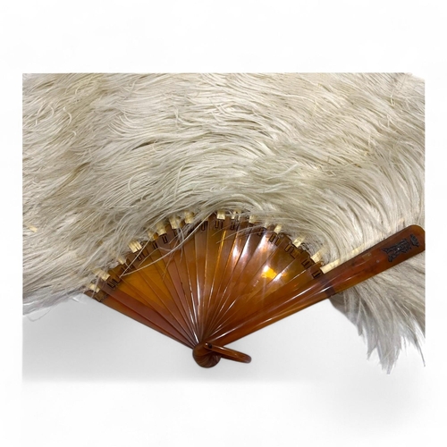 1807 - An exquisite 19th-century European feather fan. Made from fine feathers with a tortoiseshell handle ... 