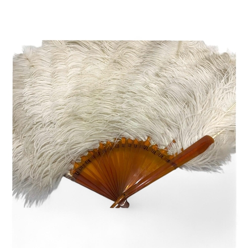 1807 - An exquisite 19th-century European feather fan. Made from fine feathers with a tortoiseshell handle ... 