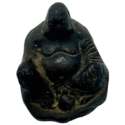 1471 - An antique Asian Bronze Buddha Sculpture on wooden Stand.
Bronze exterior showcasing a seated Buddha... 