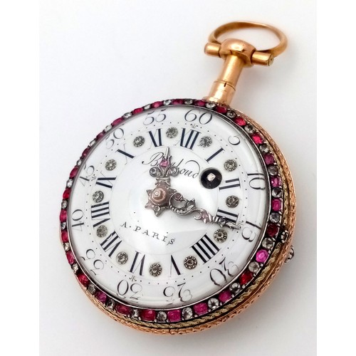 141 - A Possibly Unique Mid to late 18th Century Pocket Watch. Verge escapement. Made by the prestigious F... 