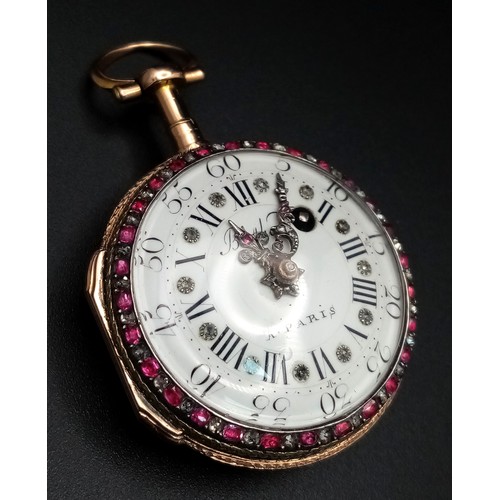 141 - A Possibly Unique Mid to late 18th Century Pocket Watch. Verge escapement. Made by the prestigious F... 