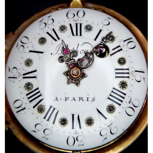 141 - A Possibly Unique Mid to late 18th Century Pocket Watch. Verge escapement. Made by the prestigious F... 