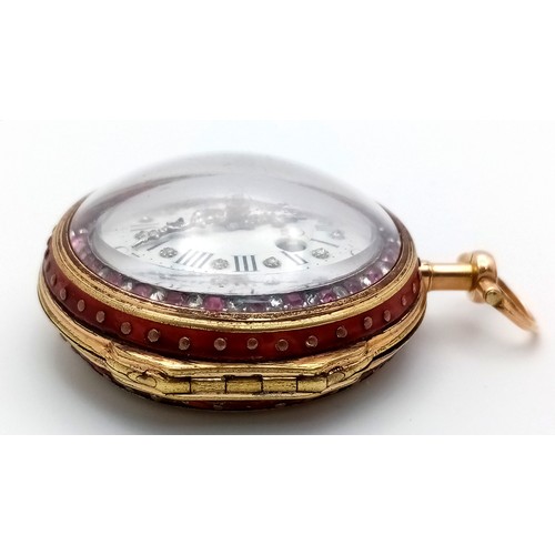 141 - A Possibly Unique Mid to late 18th Century Pocket Watch. Verge escapement. Made by the prestigious F... 