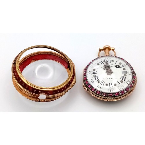 141 - A Possibly Unique Mid to late 18th Century Pocket Watch. Verge escapement. Made by the prestigious F... 