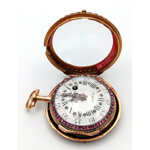 141 - A Possibly Unique Mid to late 18th Century Pocket Watch. Verge escapement. Made by the prestigious F... 