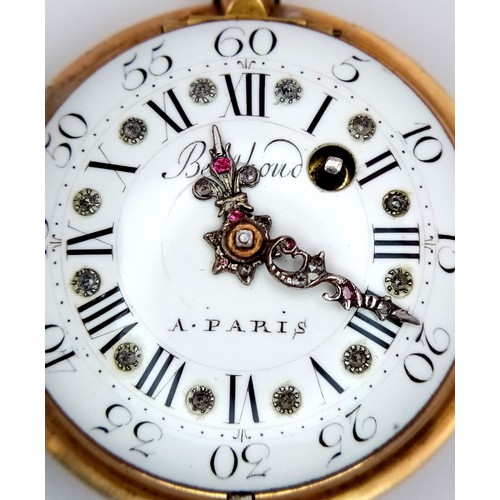 141 - A Possibly Unique Mid to late 18th Century Pocket Watch. Verge escapement. Made by the prestigious F... 