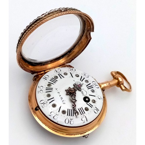 141 - A Possibly Unique Mid to late 18th Century Pocket Watch. Verge escapement. Made by the prestigious F... 