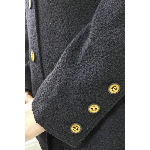 99 - A Gorgeous, Timeless Vintage Chanel Navy Wool Two Piece Suit - La Petite Veste Noire. Gilded Chanel ... 