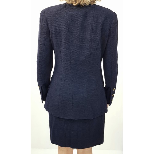 99 - A Gorgeous, Timeless Vintage Chanel Navy Wool Two Piece Suit - La Petite Veste Noire. Gilded Chanel ... 