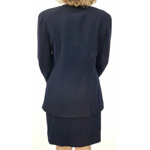 99 - A Gorgeous, Timeless Vintage Chanel Navy Wool Two Piece Suit - La Petite Veste Noire. Gilded Chanel ... 