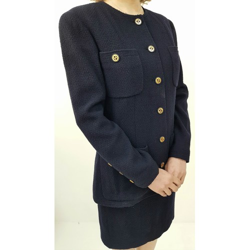 99 - A Gorgeous, Timeless Vintage Chanel Navy Wool Two Piece Suit - La Petite Veste Noire. Gilded Chanel ... 