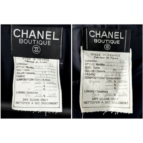 99 - A Gorgeous, Timeless Vintage Chanel Navy Wool Two Piece Suit - La Petite Veste Noire. Gilded Chanel ... 