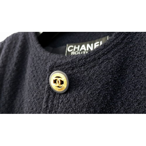 99 - A Gorgeous, Timeless Vintage Chanel Navy Wool Two Piece Suit - La Petite Veste Noire. Gilded Chanel ... 