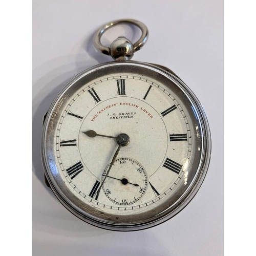 945 - Antique SILVER POCKET WATCH. Clear hallmark for Thomas Peter Hewitt Chester 1901. Manual key winding... 