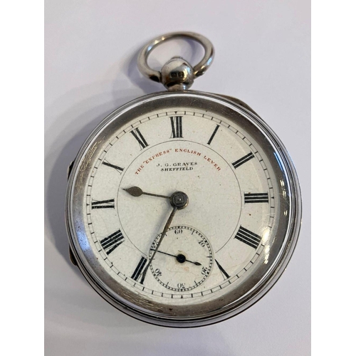 945 - Antique SILVER POCKET WATCH. Clear hallmark for Thomas Peter Hewitt Chester 1901. Manual key winding... 