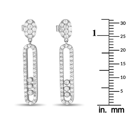 1058 - A pair of 14K White Gold 1.00ct Diamond Earrings. Sparkling Diamonds with a total weight of 1.00 car... 