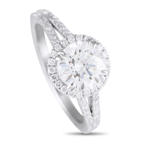 848 - A 14K White Gold 2.0ct Lab Grown Diamond Ring. A sparkling 1.52 carat Lab Grown Diamond center stone... 