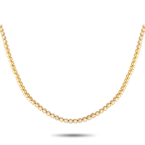 862 - A 14K Yellow Gold 4.0ct Diamond Necklace. Round-cut Diamonds with a total weight of 4.0 carats. Feat... 