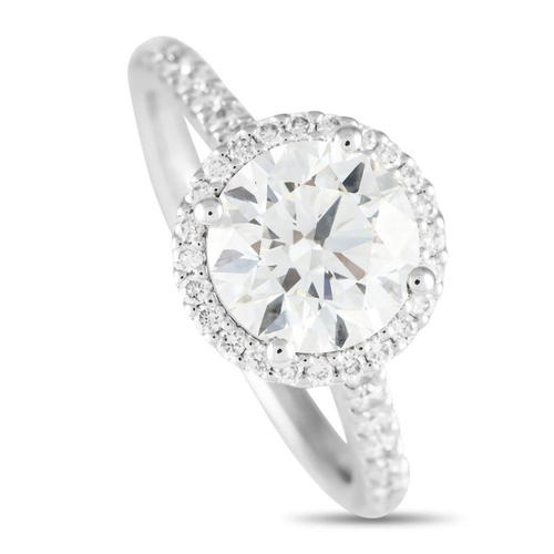 946 - A 14K White Gold 2.39ct Lab Grown Diamond solitaire Ring. Center 2.01 carat Lab Grown Diamond with a... 