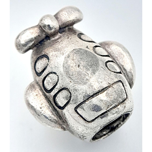 1287 - A PANDORA STERLING SILVER AEROPLANE CHARM 4.8G , 13MM X 12MM. Ref: SC 7081