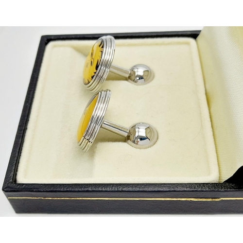 1316 - A Parcel of 4 Vintage Masonic Enamel Lapel Pins Plus a Pair of Boxed Sun and Moon Cufflinks by Strat... 