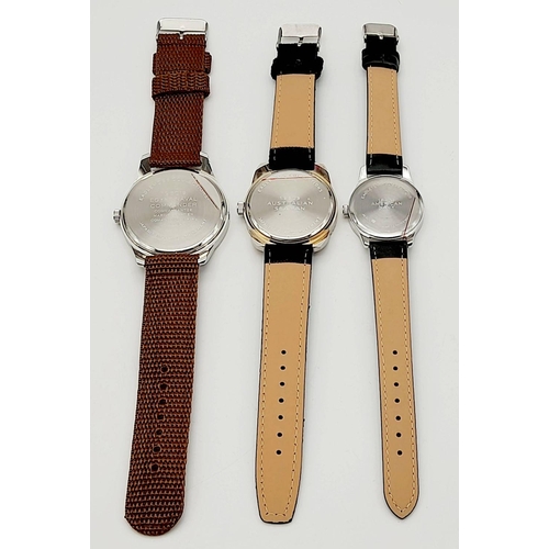 1379 - Three Military Naval Design Quartz Homage Watches Comprising; 1) Australian Seaman-40mm Case. 2)Amer... 