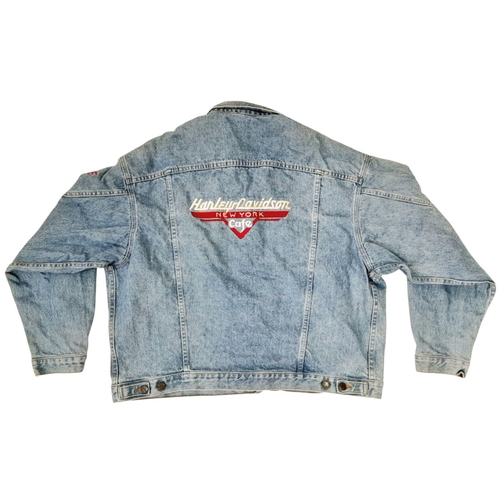 1481 - An Official Harley Davidson New York Café Denim Jacket. Size XL on label. In good condition but plea... 