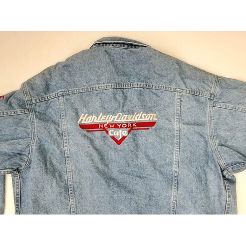 1481 - An Official Harley Davidson New York Café Denim Jacket. Size XL on label. In good condition but plea... 