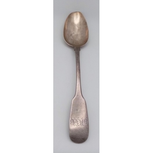 1566 - An antique Victorian sterling silver spoon. Full London hallmarks, 1841. Total weight 60G. Total len... 