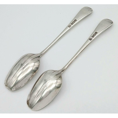 1713 - 2X antique sterling silver teaspoons. Full Sheffield hallmarks, 1914. Total weight  30.1G. Total len... 