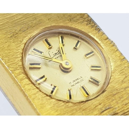 1774 - A Vintage Gold Plated Limit Ladies Quartz Watch (working) and a Links of London small expandable sil... 