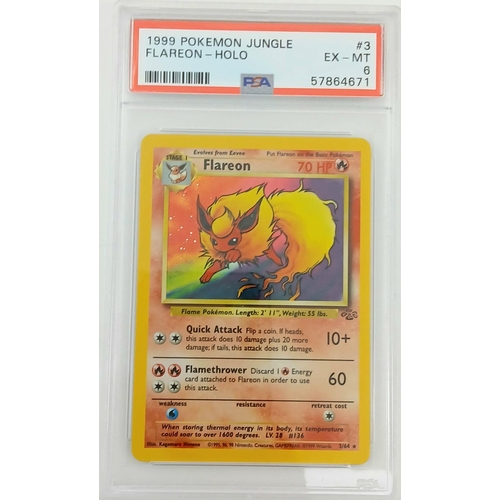 1812 - A 1999 Pokémon Jungle TCG card featuring Flareon (Card #3) in Holo variety. Authenticated and graded... 