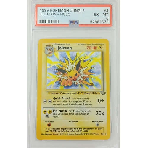 1873 - A 1999 Pokémon Jungle TCG card featuring Jolteon (Card #4) in Holo variety. Authenticated and graded... 