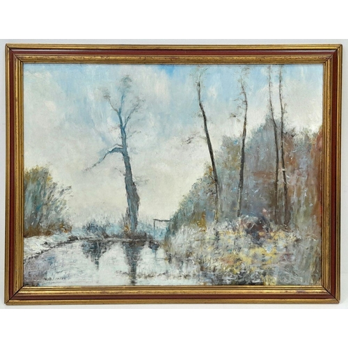 2191 - A 20th Century Oil on Board Painting by British Artist Alex Carson. An autumnal woodland scene. In f... 