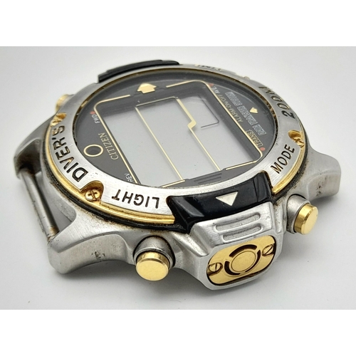 1172 - A Citizen Digital Divers Quartz Men's Watch Case. Titanium case - 40mm. 200m depth. Strap Needed. As... 