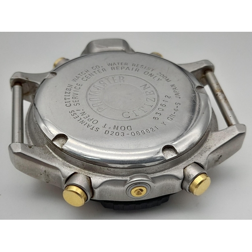 1172 - A Citizen Digital Divers Quartz Men's Watch Case. Titanium case - 40mm. 200m depth. Strap Needed. As... 